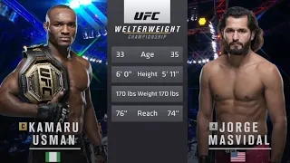 KAMARU USMAN VS JORGE MASVIDAL FULL FIGHT UFC 4