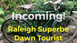 Barn find 1950s Raleigh Superbe Dawn Tourist vintage bike. Sturmey Archer, Brooks saddle, rod brakes