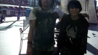 Chael De Rais with Dani Filth :D hes getting a bit annoyed aww.