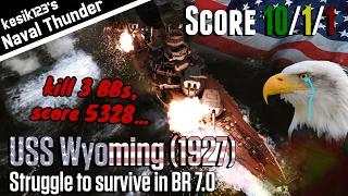 [War Thunder Naval] Struggle to survive in BR 7.0｜USS Wyoming (1927)：Wyoming Class Battleship｜2K QHD