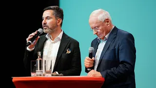 Fabio De Masi interviewt Oskar Lafontaine beim Jahresauftakt 2020