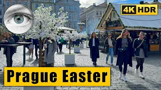 Exploring Joyful Easter Markets - Prague Walking Tour - Good Friday 🇨🇿 Czech Republic 4K HDR ASMR