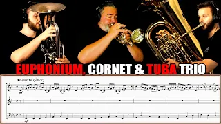 CORNET, TUBA & EUPHONIUM TRIO "Wachet Auf!" by J.S.Bach. Play Along Sheet Music!