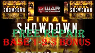 War Commander- FINAL SHODOWN BASE 1-2-3 + BONUS  BASE / FREE REPAIR