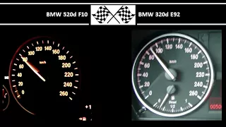 BMW 520d F10 VS. BMW 320d E92 - Acceleration 0-100km/h