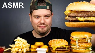 ASMR MOST POPULAR FOODS AT MCDONALDS BIG MAC DOUBLE QUARTER POUNDER CHICKEN SANDWICH CHICKEN NUGGETS