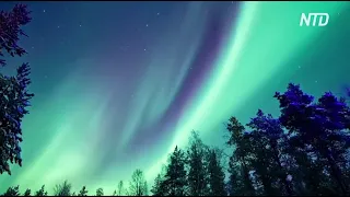 Красиве північне сяйво зняли на відео у фінській Лапландії
