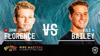 John John Florence vs. Soli Bailey - Round of 16, Heat 6 - Billabong Pipe Masters 2019