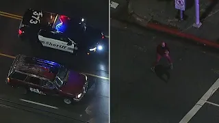 FULL CHASE: Authorities slam into SUV, tackle man to end pursuit in LA