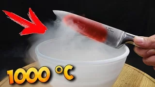 Glowing 1000 degree KNIFE VS LIQUID NITROGEN