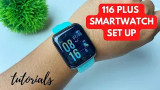 116 PLUS SMARTWATCH TIME SETTING AND SET UP TUTORIALS | ENGLISH