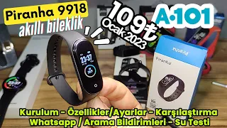 A101 Piranha Akıllı Bileklik 9918 | Tüm Özellikler | Mi Band 4 Karşılaştırma | Su Geçirmezlik Testi