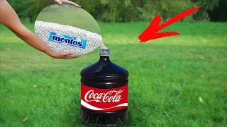 Experiment: Coca Cola VS Giant Balloon of Mentos. Super Reaction!