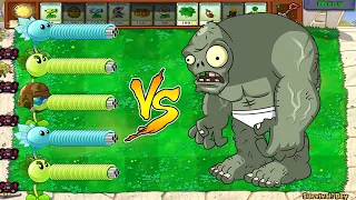 Plants vs Zombies - 99 Gatling Pea vs 99 Snow Pea vs Fire Repeater vs Zombie