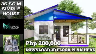 SIMPLE HOUSE DESIGN | 36SQ.M 2 BEDROOMS | Macad Design Studio