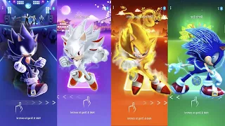 Dark Sonic vs Hyper Sonic vs Sonic.exe vs Fleetyway Super Sonic | Tiles Hop EDM Rush