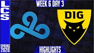 C9 vs DIG Highlights | LCS Spring 2020 W6D3 | Cloud9 vs Dignitas