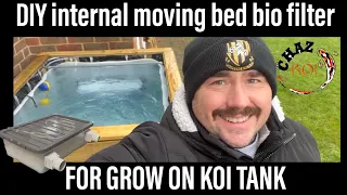 DIY Moving bed bio filter for grow-on Koi tank!  How to build an MBF using evolution aqua K1 and K+