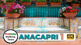 Historic Center of Anacapri Walking tour 4K/60fps