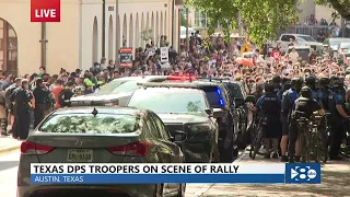 VIDEO: Texas DPS troopers on scene of rally at UT Austin