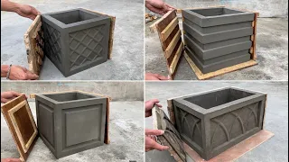 Top molds and models of beautiful, creative and easy-to-make cement flower pots from wood and cement