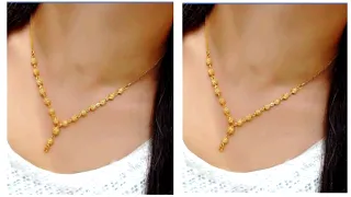 Latest Gold Ball Chain Designs For Girls || Latest Light Weight Gold Necklace Designs