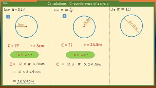 How to find the Circumference of a Circle (pi = 3.14 and pi = 22/7)