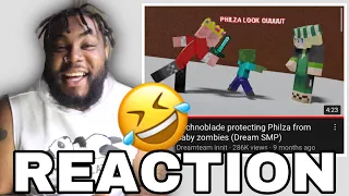 Technoblade protecting Philza from baby zombies (Dream SMP) | JOEY REACTS
