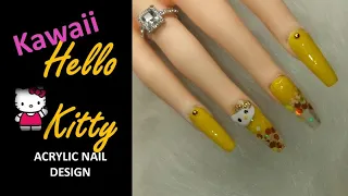 Hello Kitty  Acrylic Nails Design  Beginner Friendly  3D acrylic nail art Kawaii Nails