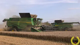 2 X John Deere X9 - 1100 bei der Weizenernte in Mecklenburg | Hawe 4000 | Fendt | Weizenernte