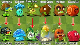 PvZ 2 Discovery - Every Old & New Plants Evolution NOOB - PRO - HACKER version