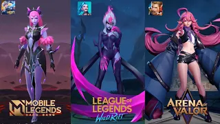 LOL WR VS MLBB VS AOV / Lol Wild Rift Vs Mobile Legends Vs Arena Of Valor/ Compare physical hero