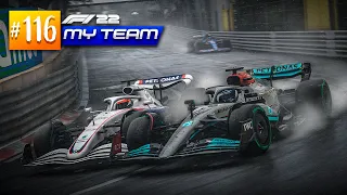 F1 2022 - MY TEAM - GP DE MÔNACO 50% - CORRER NA CHUVA AQUI É COISA DE MALUCO! - EP 116