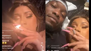 Cardi B Smokes A Cigarette In Bed With Offset