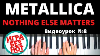 ИГРАТЬ БЕЗ НОТ ЛЕГКО НА ПИАНИНО МЕТАЛЛИКА - NOTHING ELSE MATTERS  tutorial