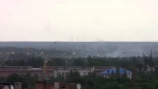 03.06.14 Славянск Боевые вертолеты обстреливают окраины города