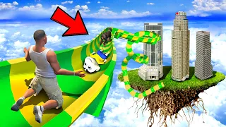 SHINCHAN AND FRANKLIN WENT TO THE HIGHEST WATER SLIDE ISLAND IN SKY GTA 5