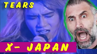 X Japan Tears  (with Lyrics) Italian singer Reaction