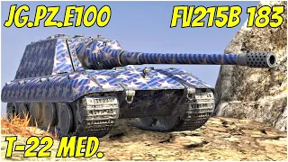 Jg.Pz.E100, T-22 Med. & FV215b 183 ● WoT Blitz