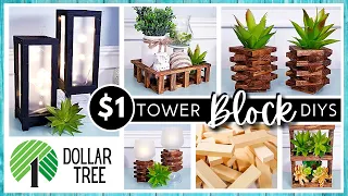 *NEW* DOLLAR TREE DIY Home Decor with Wood TUMBLING TOWER BLOCKS | Lantern Shelf Tray Easy DIYs !