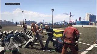 GTA V: Construction workers VS Paramedics (with the electric trap)