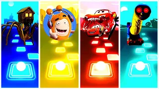 Lightning Mcqueen Eater vs Oddbobs vs Thomas The Train exe vs Spider House Head Tiles Hop EDM Rush!!