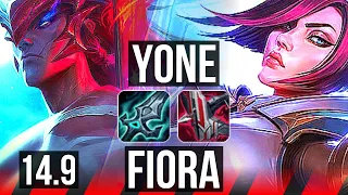 YONE vs FIORA (TOP) | 14/1/8, Legendary, Comeback | KR Diamond | 14.9