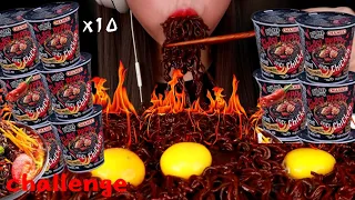 ghost pepper noodles challenge x10🔥🔥daebak ramen It's dangerous! Don't follow me mukbang asmr