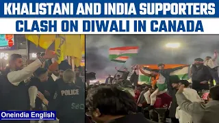 Indian and Khalistani supporter clash in Canada on Diwali, video goes viral | Oneindia News *News