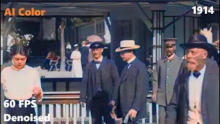 A trip around Bad Ems & Lahntal, Rhineland-Palatinate, Germany in 1914 [AI Colorized,Denoised,60fps]