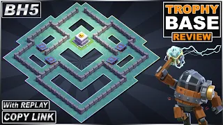 NEW BEST Builder Hall 5 Base with REPLAY 2023!! COC BH5 Trophy Base COPY Link - Clash of Clans