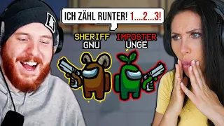 Sheriff Gnu fordert Imposter Unge zu einem 1 VS 1 Schussduell heraus! Among Us Sheriff Mod