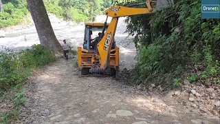 Rain Washed Out Hilly Steep Road-Backhoe Loader-Repairing Damaged Road-Part 2