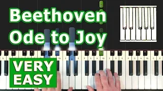 Beethoven - Ode To Joy - VERY EASY Piano Tutorial - Symphonie No 9  (synthesia)